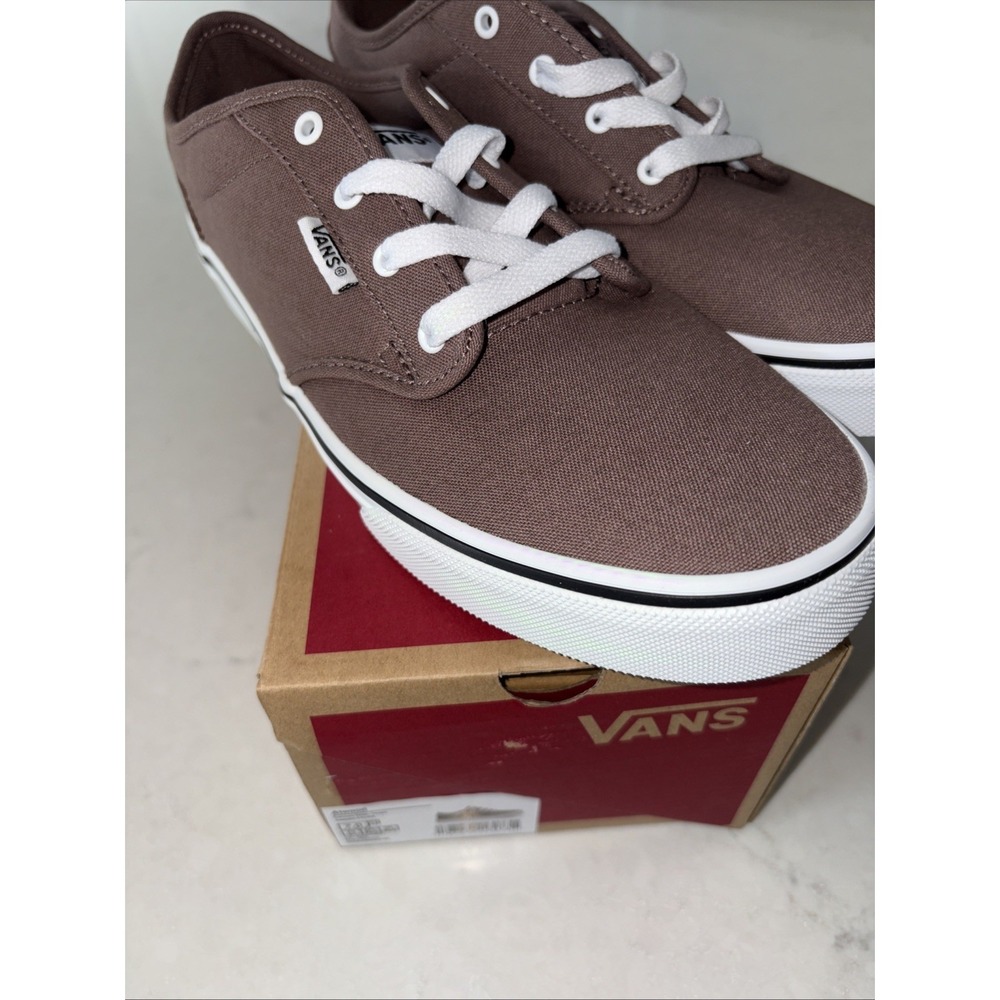 Vans Atwood Deep Taupe Brown Canvas Low Top Boy's 7 Skate Shoes 7Y / 8.5 Womens
